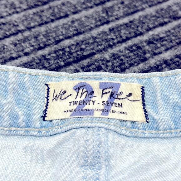 FREE PEOPLE We The Free Going Rogue Asymmetric Denim Skirt Washed Denim Size 27 - Picture 12 of 13